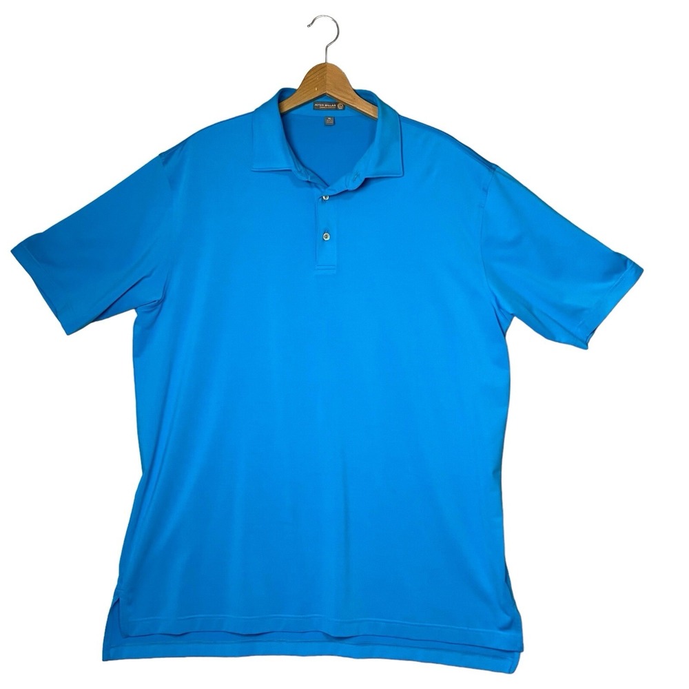 Peter Millar Summer Comfort High Performance Golf Polo Aqua Blue XL Quiet Luxury